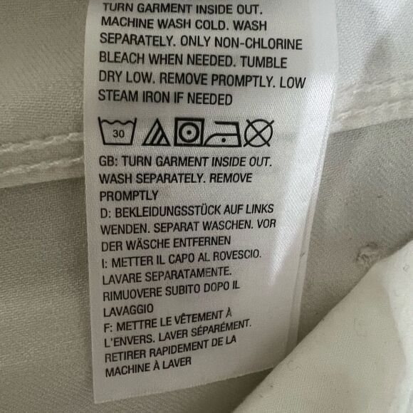 Susan Graver white denim wide leg ankle cropped frayed hem‎ jeans size 2 travel - Picture 10 of 10